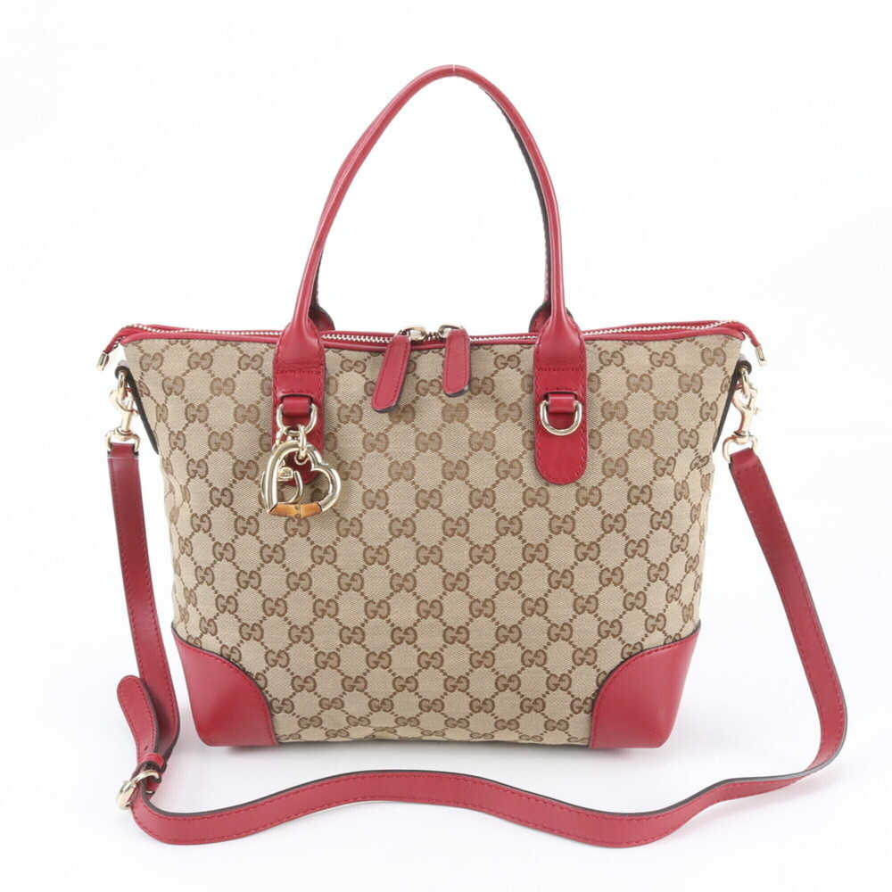 Gucci GG Canvas Heartbit 269957 Leather 2-Way Shoulder Bag/Tote Bag for Women